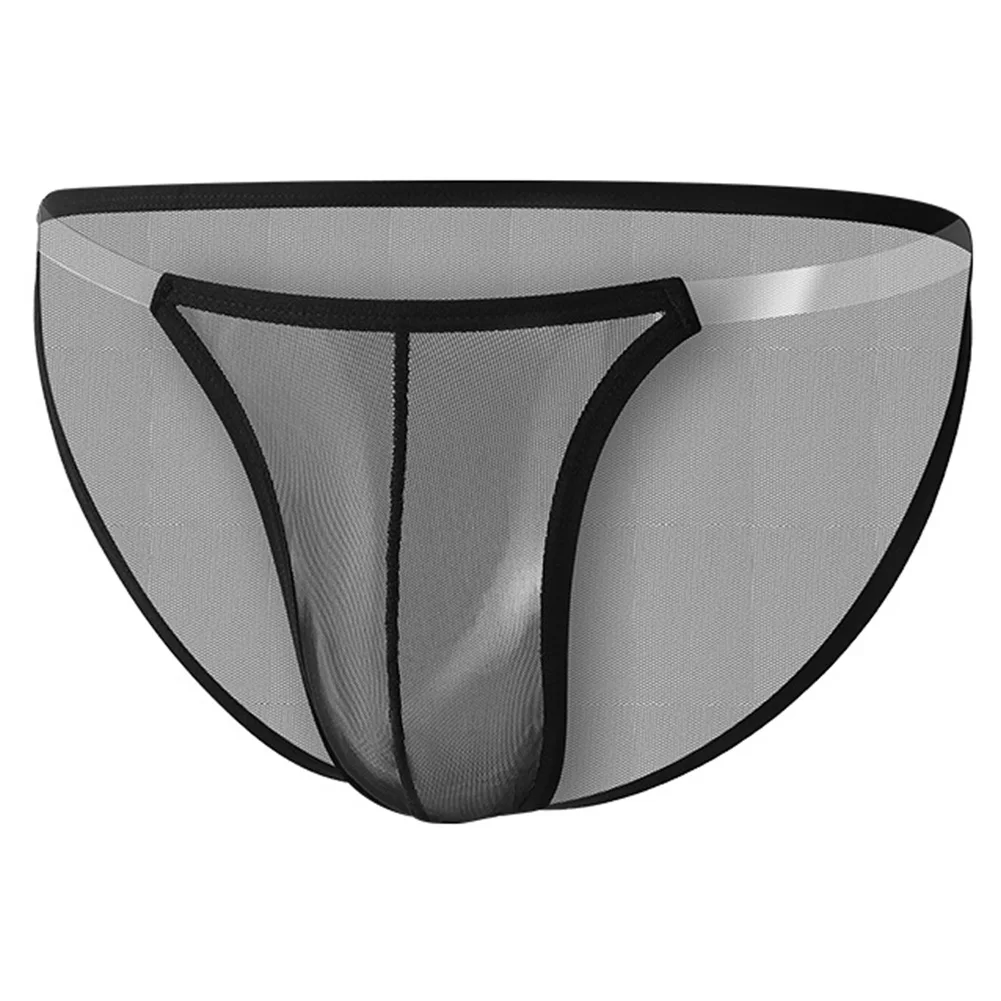 

Sexy Men Briefs Mesh Thin Lingerie Low Waist Sports Panties Male Underwear U Convex Breathable Underpants For Man