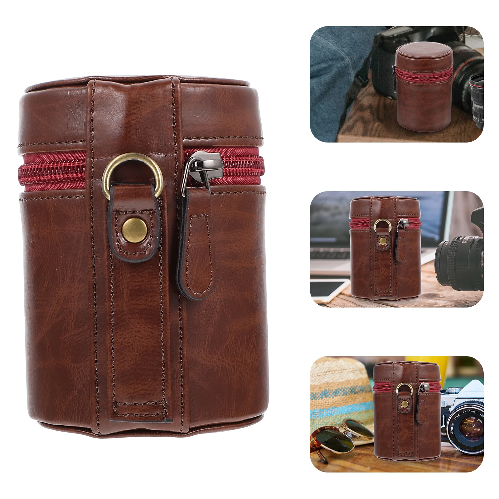 

Waterproof Camera Lens Bag Pouch Durable Pu Material Lightweight Compact Protection Against Drop Shock Scratch Gift For