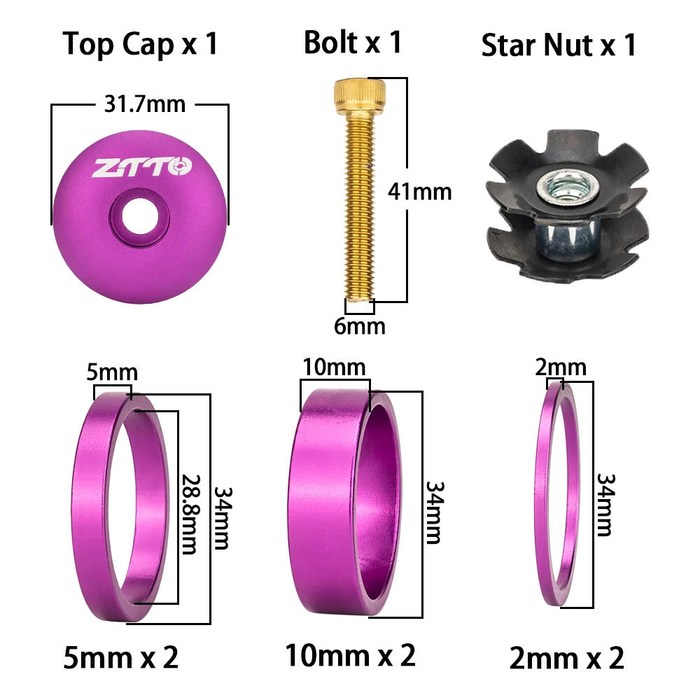 ZTTO دراجة سماعة غسالة شوكة الفواصل سبائك الألومنيوم قوي دائم الدراجة الجذعية غسالة مجموعة الدراجات تثبيت استبدال الملحقات