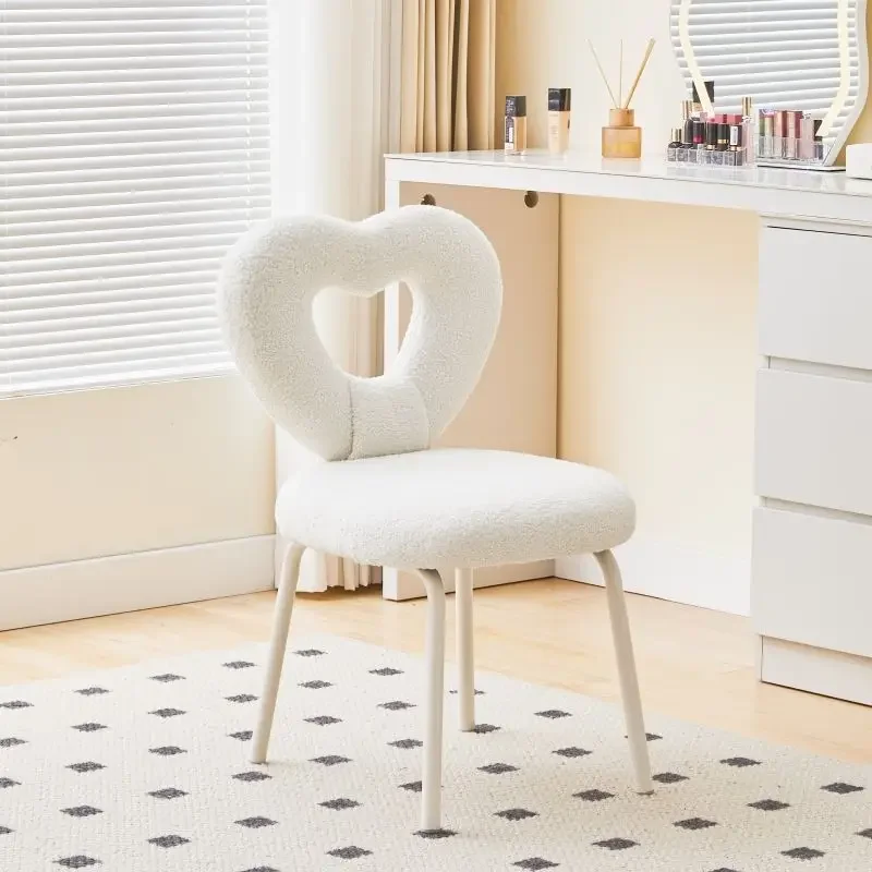 

Household Makeup Stool Dressing Chair Girl Bedroom Cream Style Cute Vanity Stools Adjustable Rotating Nail Chair Ottomans Bench