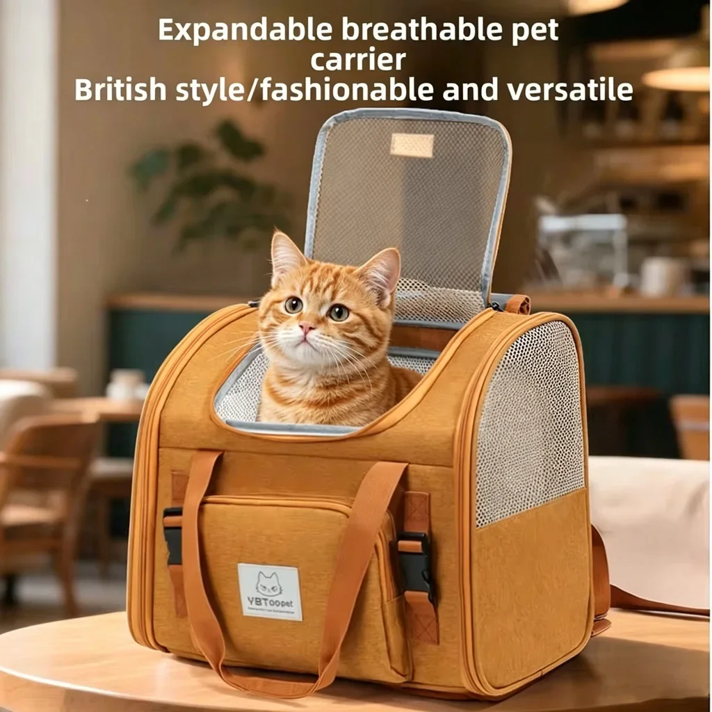 new Expandable Cat Backpack Large Capacity Pet Carrier for Small to Medium Dogs And Cats Airline Approved Breathable Travel Bag