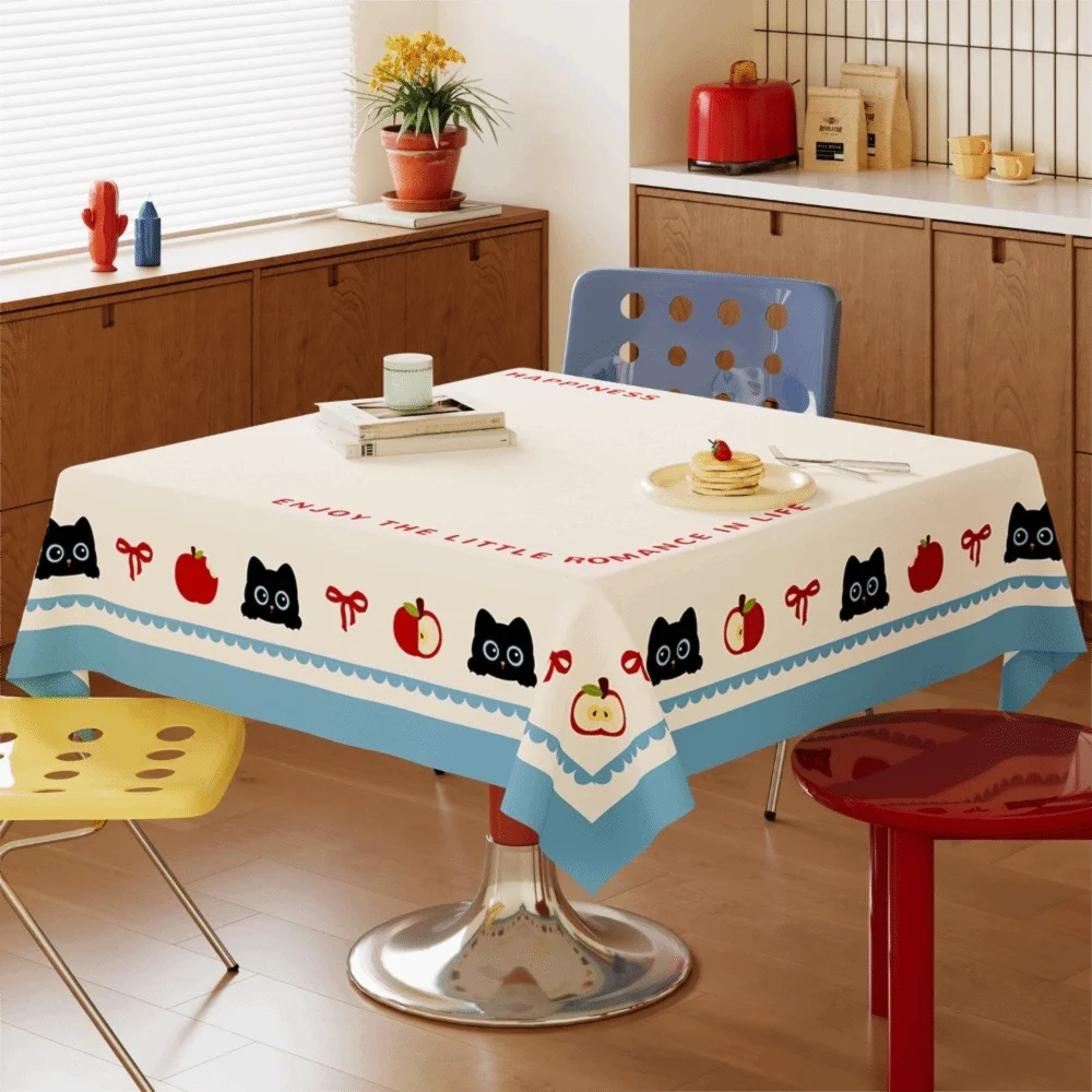 

Stain Resistant Dopamine Tablecloth Washable Heat-Insulating Square Table Tablecloth Cartoon Plastic Tea Table Tablecloth