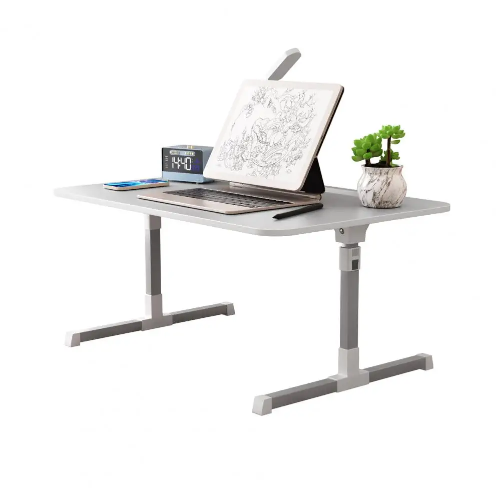 Laptop Bed Tray Table, Adjustable Laptop Bed Stand, Lap Desk with LED Light, Portable Standing Table with Foldable Legs, USB Cha