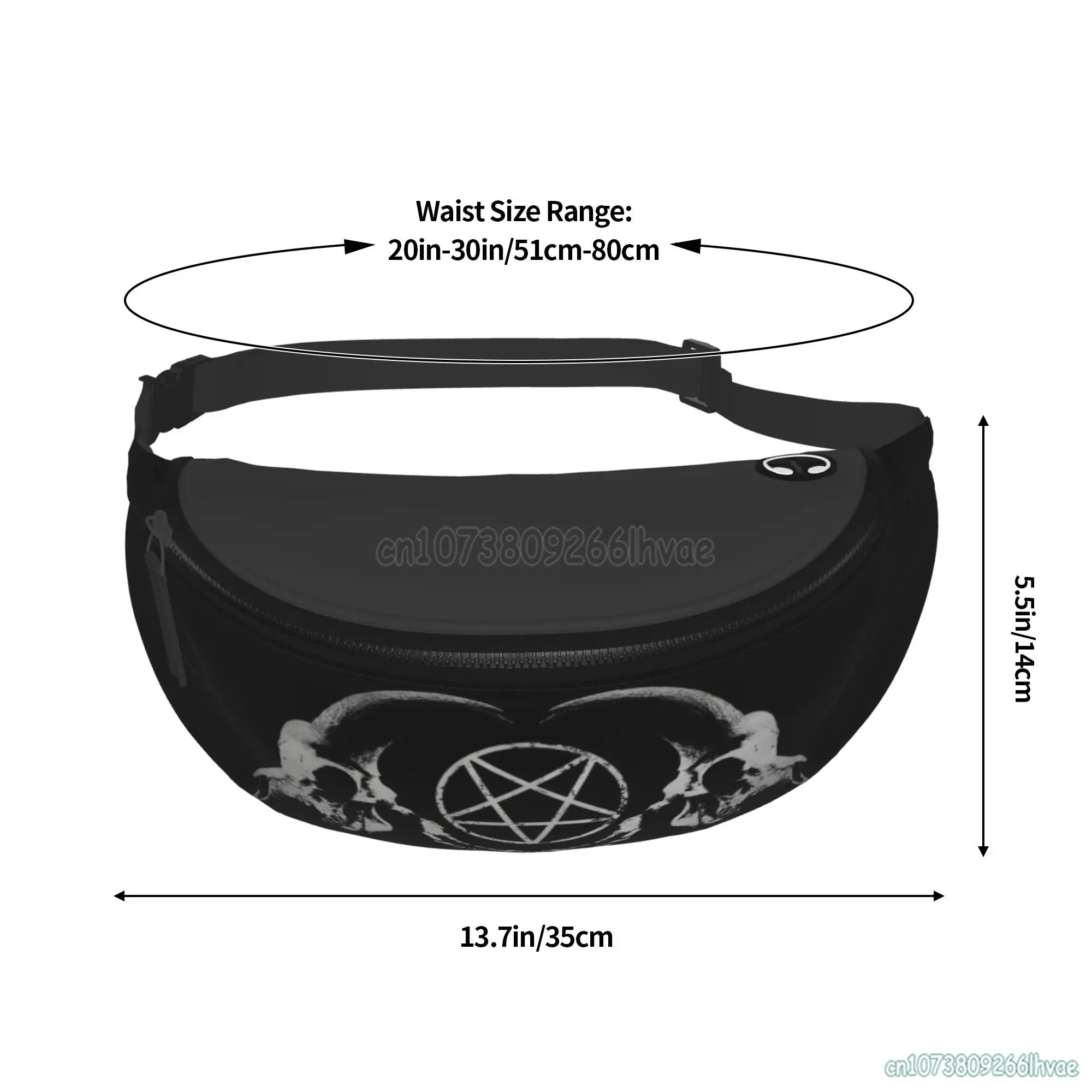 الخماسي Satantic غامض كنيسة الشيطان الماعز القوطي الخصر حقيبة الرجال النساء Crossbody حقيبة الكتف للسفر المشي لمسافات طويلة تشغيل الدراجات