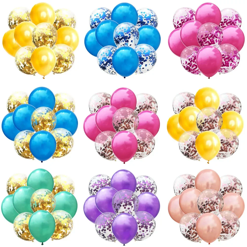 

10pcs Confetti Balloons Matte Latex Ballon Birthday Party Decor Kids Anniversary Wedding Party Supplies Baby Shower Air Globos