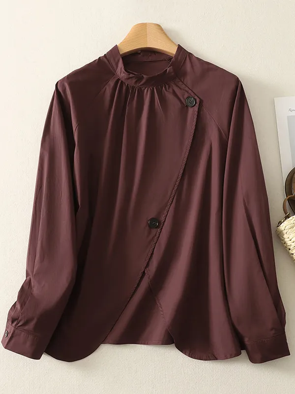 

Модная высококачественная асимметричная блузка с разрезом для женщин, для офиса, омолаживающая, больших размеров, художественная, повседневная, дышащая, весенняя