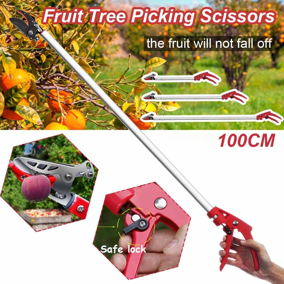 

Long Grip Garden Tree Pruning Shears High Branch Pruning Tool Handle Fruit Knife Picker Pruner for Shrubs Hedges Garden Tools