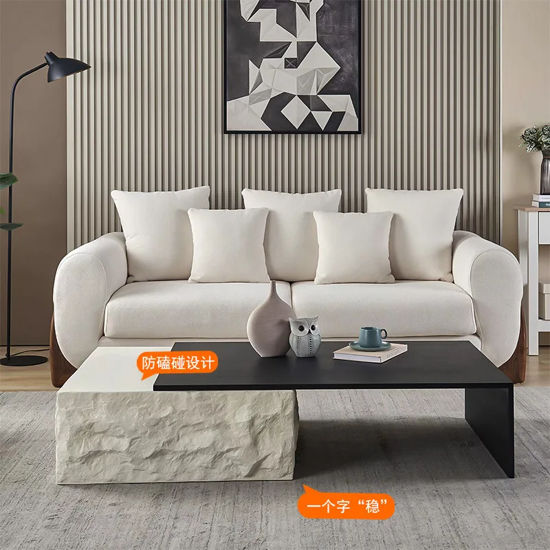 طاولة قهوة إيطالية بسيطة من حجر الجيري ذات إحساس عالٍ #4