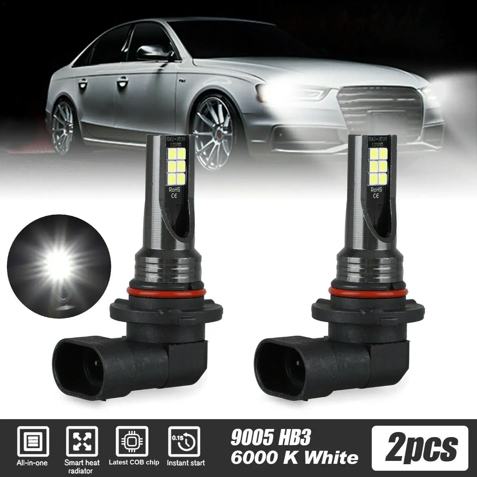 

1-5Pcs 9005 9006 LED Headlight H11 H8 H9 H10 H1 H3 Car Fog Light Bulbs DRL H4 H7 Auto Driving Running Lamps 6000K 8000LM 80W 12V