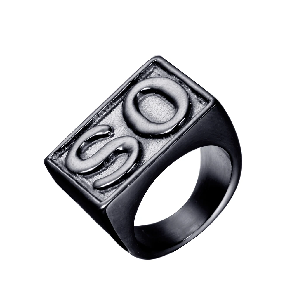 Stainless steel solid anarchist son ring SO NS men's bicycle punk style titanium steel ring