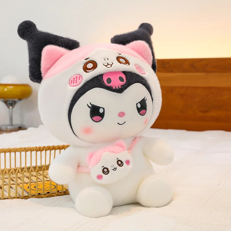 40CM Sanrio Pluche Gevulde Pop Leuke Rugzak Kuromi Pluche Kussen Kinderdoek Pop Verjaardagscadeau Kawaii Kamer Decoratie