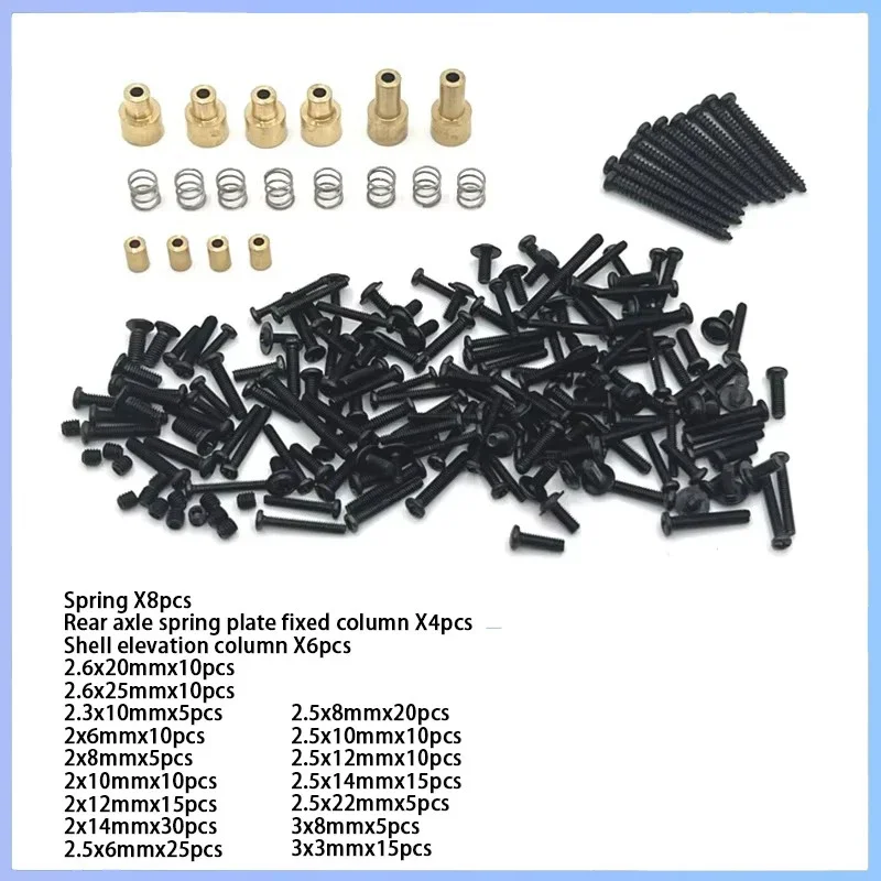 MN Model 1/12 Remote control car accessories modified car shell elevation column 210PCS Screw box