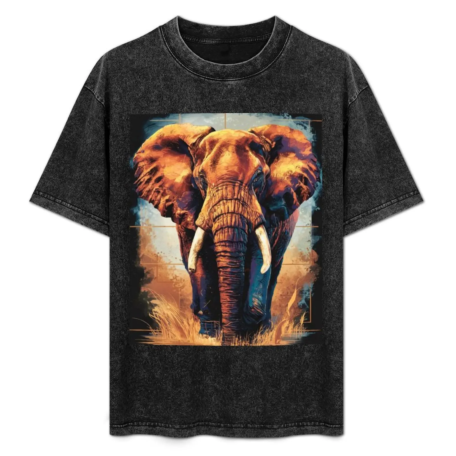 Elephant Portrait T-Shirt Lightweight Gym Training T-Shirt