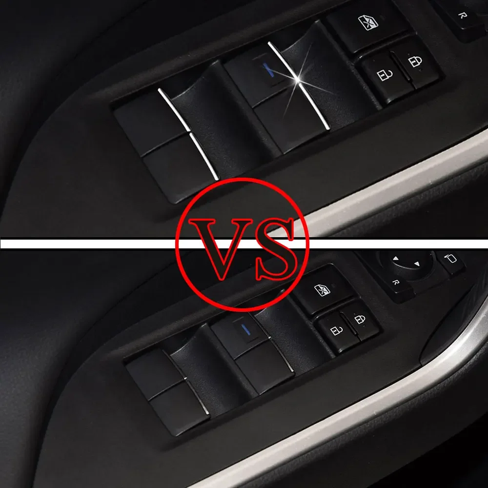 Pegatina para botón de elevación de ventana de coche, embellecedor para Toyota Rav4 2020 2021 Camry 2019-2021 CHR2016-2021 Wildlander Highlander Sienna Corolla