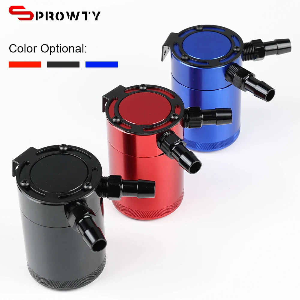 

SPROWTY Universal Fuel Tank 2 Hole Breather Jug Compact Baffled Aluminum Reservoir Fuel Tank Parts Oil Catch Can Reservoir Tank
