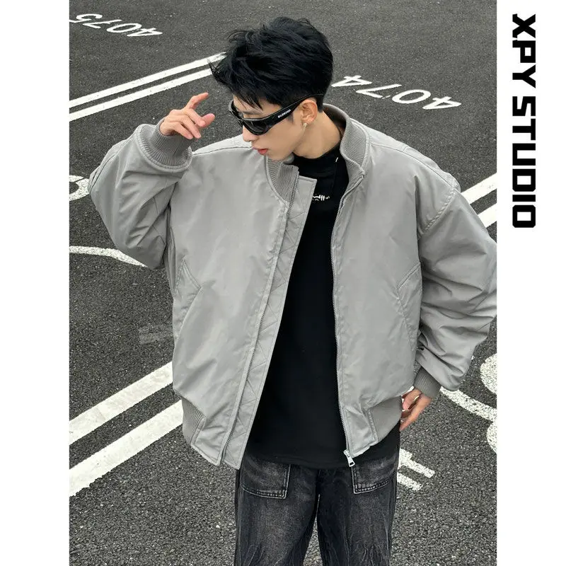High Street Versatile Casual Stand Collar Oversized Pilot Jaet Street Sle Warm American Coat for Youth Spring Autumn