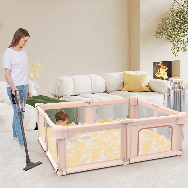 

Safe Spacious Anti Fall Design Easy Setup Foldable Waterproof Baby Playpen for Crawling and Walking Infants
