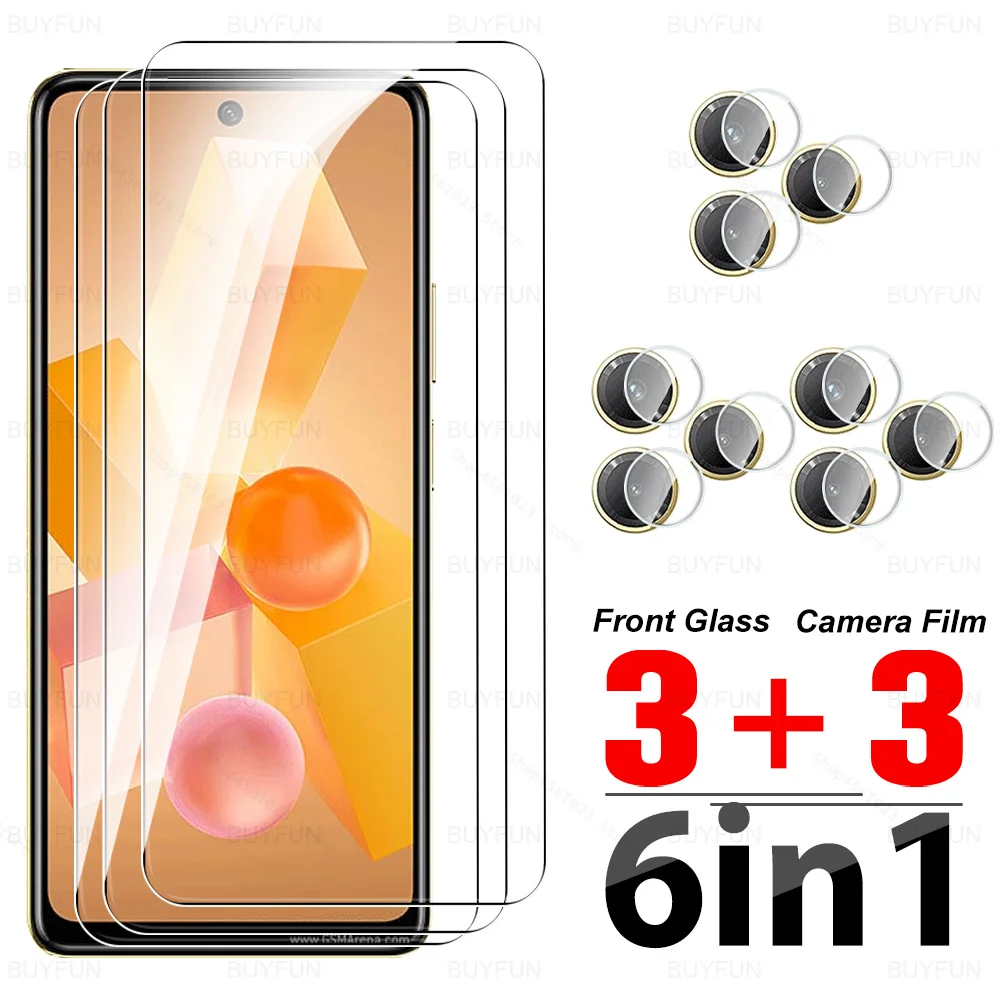 Infinx Hot40 Pro Case 6in1 Tempered Glass For Infinix Hot 40 Pro 40i Hot40Pro Hot40i 40Pro 4G Screen Protector Camera Lens Film