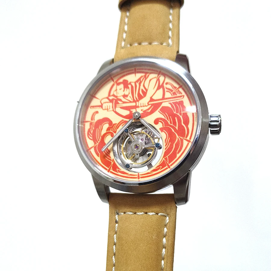 tourbillon watch handwind Samurai style Mechanical movement creativity rare