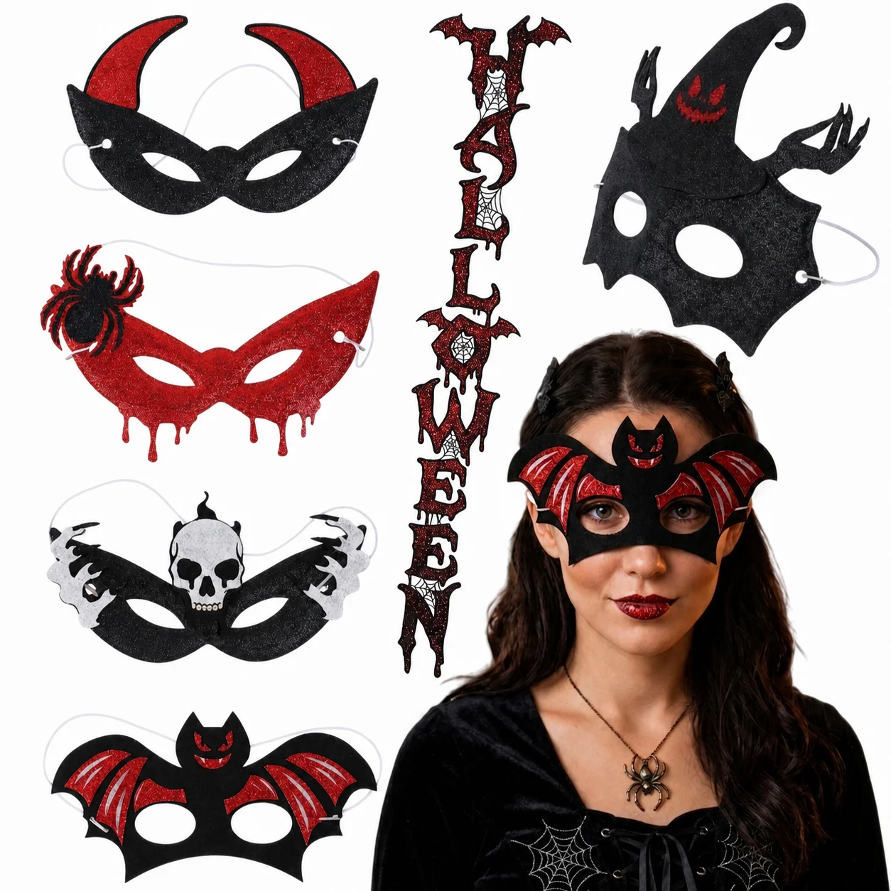 Devil Eye Mask Comfortable Halloween Eye Mask Costume Mask Eye-catching For Costume Parties Halloween Events Role Play