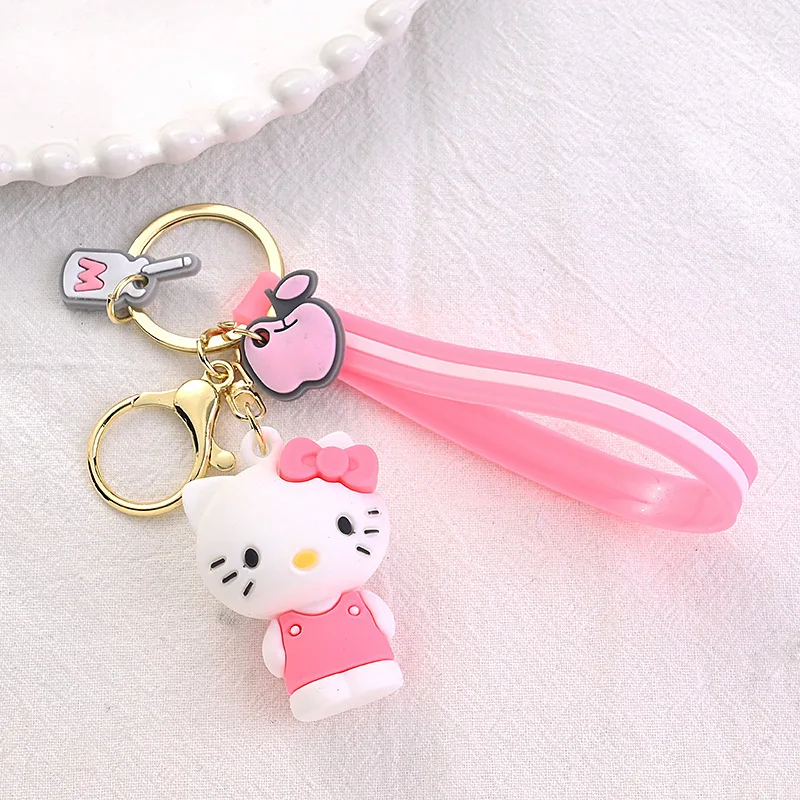 Cute Sanrio Keychain cartoon character Keychain Hello Kitty My Melody Chrome Kerop Badtz-Maru Cainamoroll toys