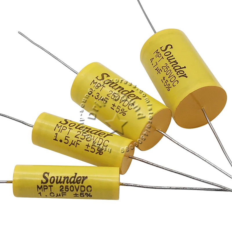 MPT金属化ポリプロピレンフィルムコンデンサ、分周器、非極性コンデンサ、2個、0.47uf-4.7uf、250v