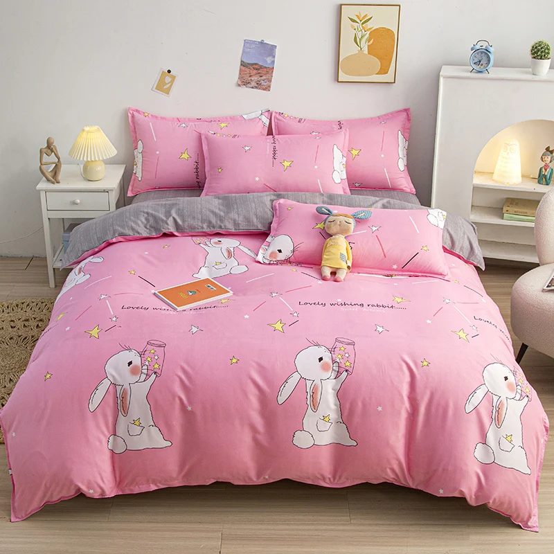 Ins Print Cute Duvet Covers King Twin size Comforter Cover for girls Quilt Cover for double bed Bedding Kit No Pillowcases