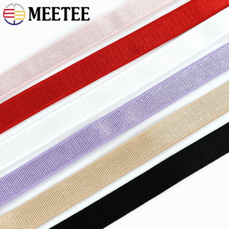 

10M Meetee 6-25mm Colorful Nylon Rubber Bands for Bra Shoulder Straps Elastic Band Belt Clothes Stretch Tape Sewing Accessories