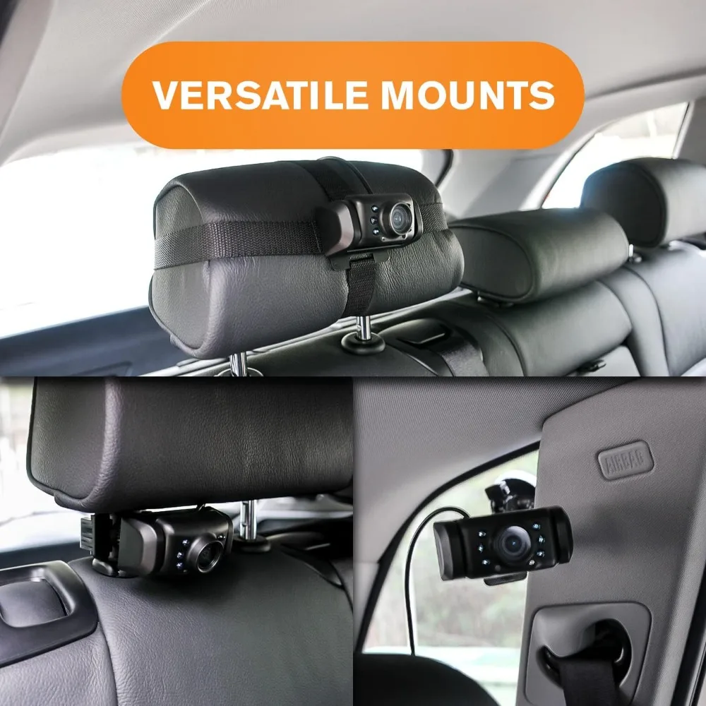 | Car Portable Baby Monitor with Night Vision Cam, Wireless Transmission, Universally Compatible, 4.3” Digital Display, Mounts