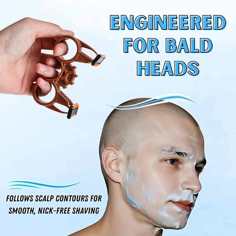 Quick Shave Bald Head Clipper Double-side Creative Grooming Tool Portable Smooth Head Haircut Washable Safety Razor Accessory