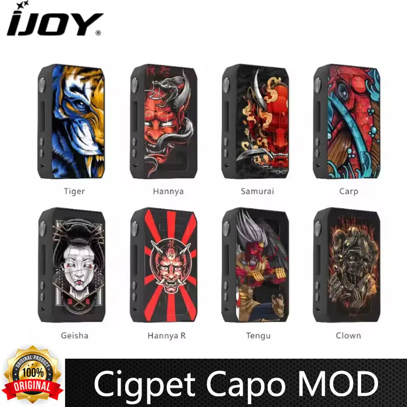 Oryginalny IJOY Cigpet Capo MOD 1-126W 0.05-3.0ohm przez podwójny 18650 wątek 510 baterii Vape Box Mod wyświetlacz LED elektroniczny papieros