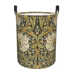 Custom William Morris Pimpernel Laundry Hamper Large Storage Basket Floral Textile Pattern Kids Nursery Toy Organizer