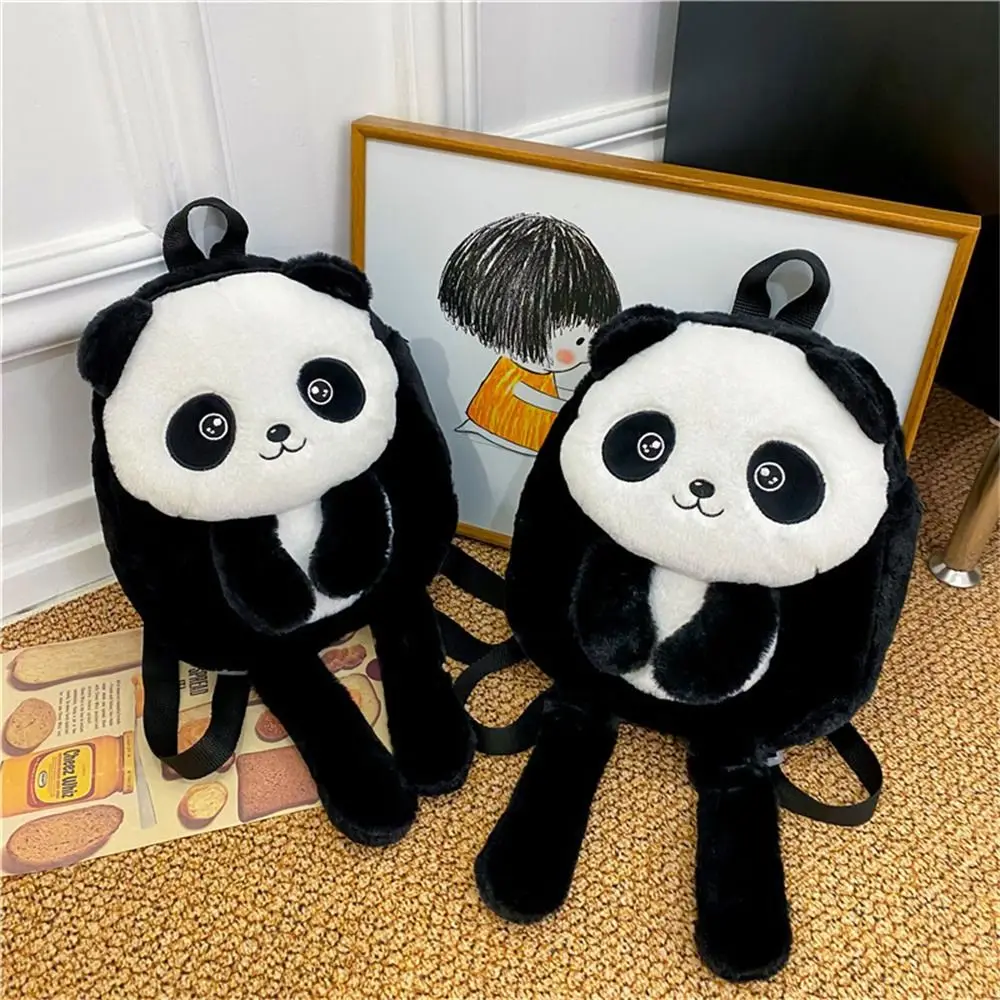 Animals Panda Plush Shoulder Bag Kindergarten Cute Cartoon Baby School Bag Preschool Coin Purse Plush Backpack Kids Phone Bag