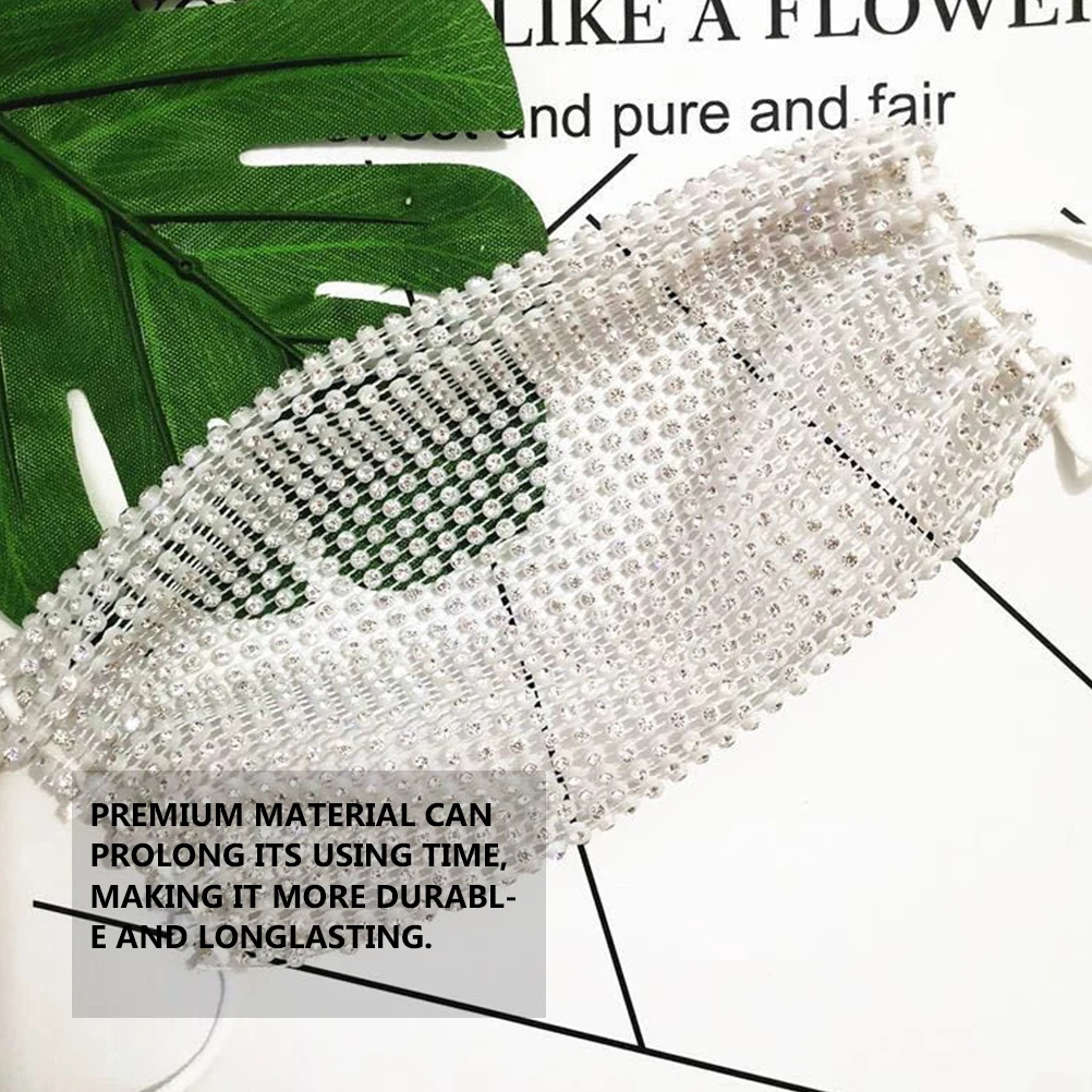 

Fishing Net Water Drill Mask Bride Face Masquerade for Women Creative Mouth Cover