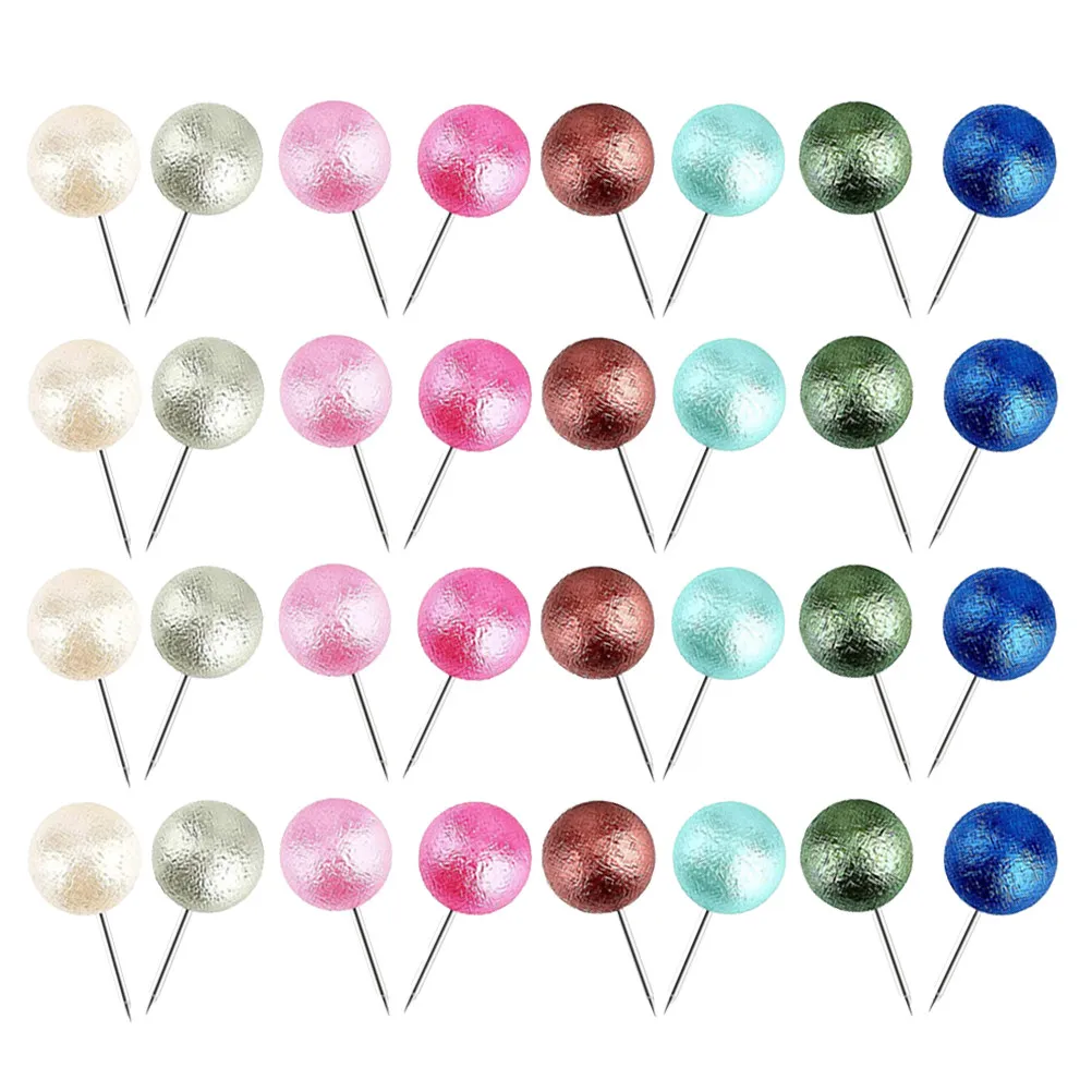 100Pcs Premium Ball-Head Push Pins Easy-Grip Decorative Map Thumbtacks for Map Marking Poster Display Cork Board Craft Projects
