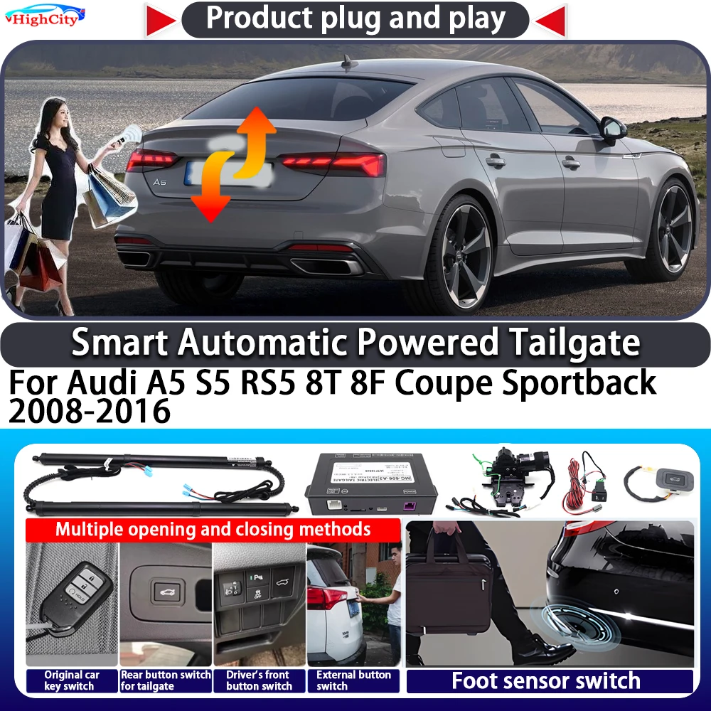 

For Audi A5 S5 RS5 8T 8F Coupe Sportback 2008-2016 OEM Smart Automatic Powered Tailgate Key Control Kit Electric Power Tailgate