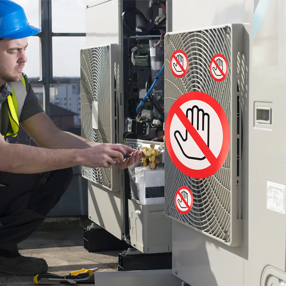 

10Pcs No Touch Sign Stickers Bright Colorful Reliable Caution Decal for Factories No Touch Sign Stickers Warning Sticker