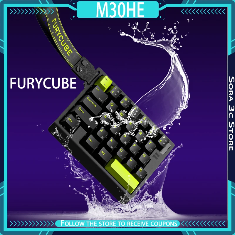 

FURYCUBE M30HE Hall Effect Keyboard Wired 8000hz 0.01ms Ultra-low Latency Custom Dynamic Actuation Point Esports Gaming Keyboard