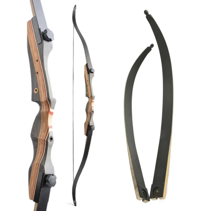 

1Set 62inch 30-50lbs Recurve Bow Archery Takedown Hunting Tech Wood Riser Bamboo Core Limbs Outdoor Shooting Training Bow