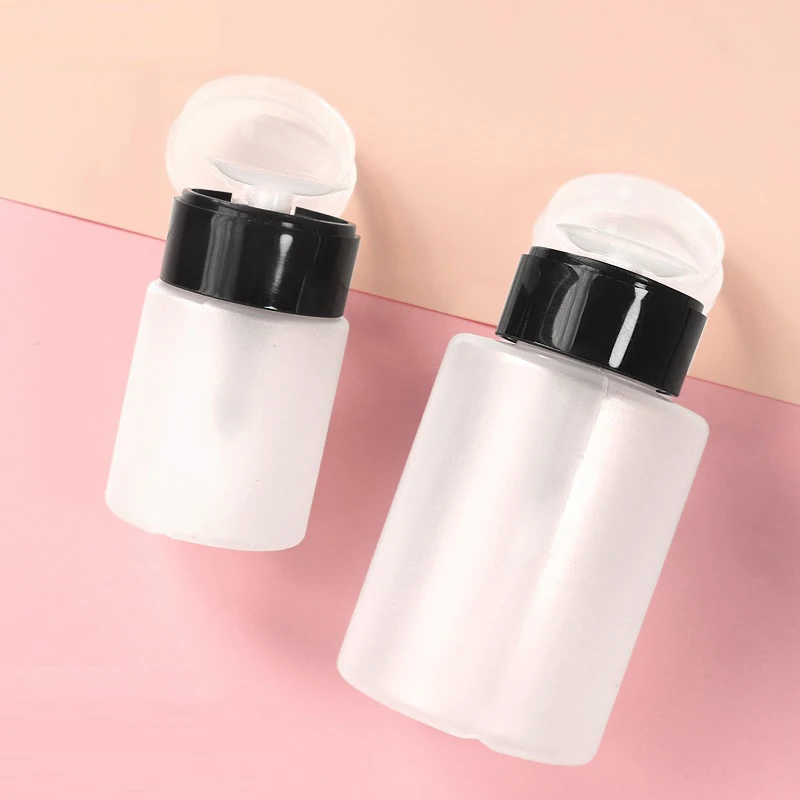 2/3Pcs Nail Bottle Empty Press Pump Dispenser Plastic Portable Liquid Polish Remover Cleaner Makeup Manicure Tools