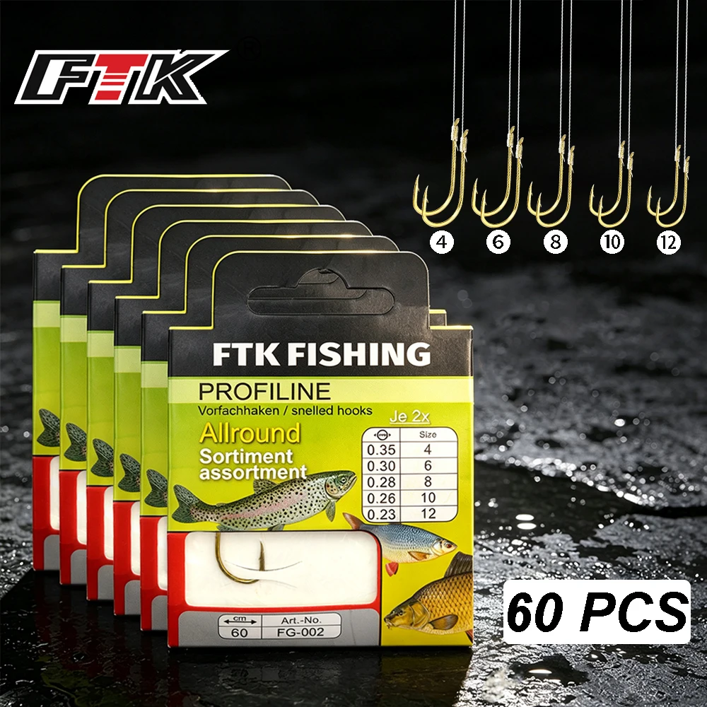 Snell Fishing Rig - FTK FG‑002 60Pcs Kail Pancing Pra-Ikat