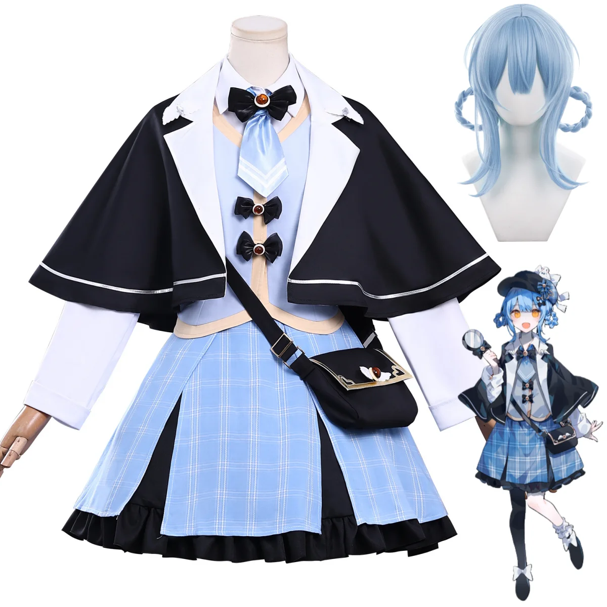 Disfraz de Anime Mahou Shoujo No Majo Saiban Tachibana Sherii, uniforme escolar de estilo británico, peluca para mujer, bonito traje de Carnaval