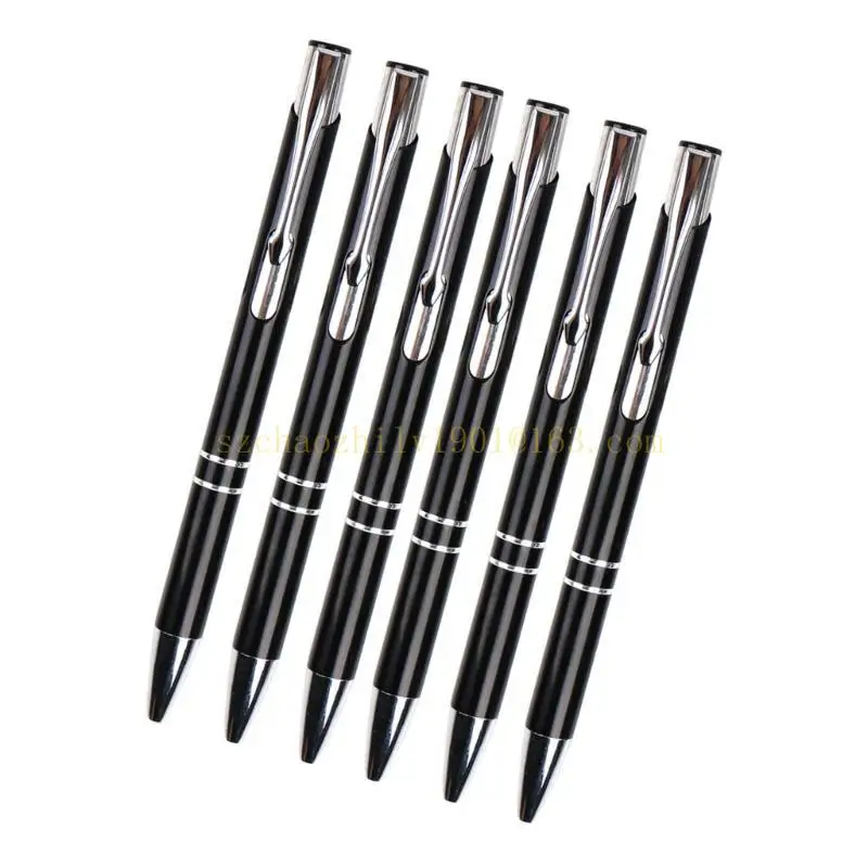 62KA 6PCS Zapójki metalowy długopis z metalowym piórem biurowym metalowym podpisaniem pióra napisz smoohtly dla szkoły biurowej