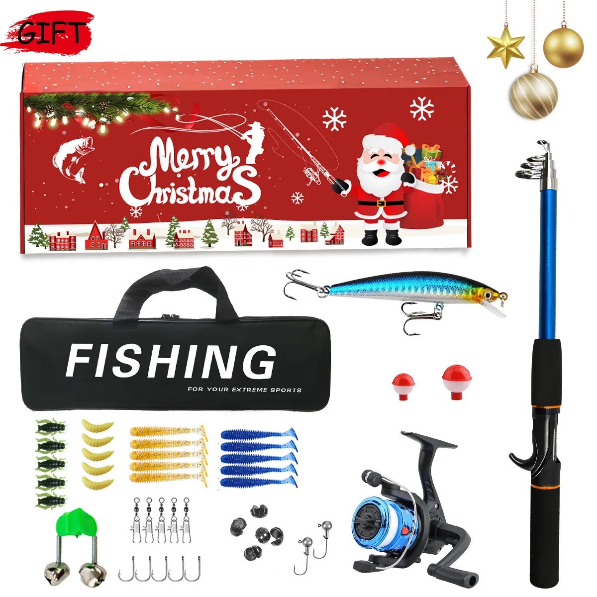 

Super Light Fishing Rod and Reel Combo Set for Christmas Deal Giftsi for Kids Spining Fly Fishing Rod Full Accessories