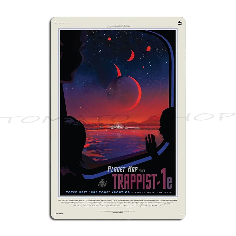 Ltem Preview, Trappist-1 Poster Metal Sign  Garage Party Iron Tin Sign Poster