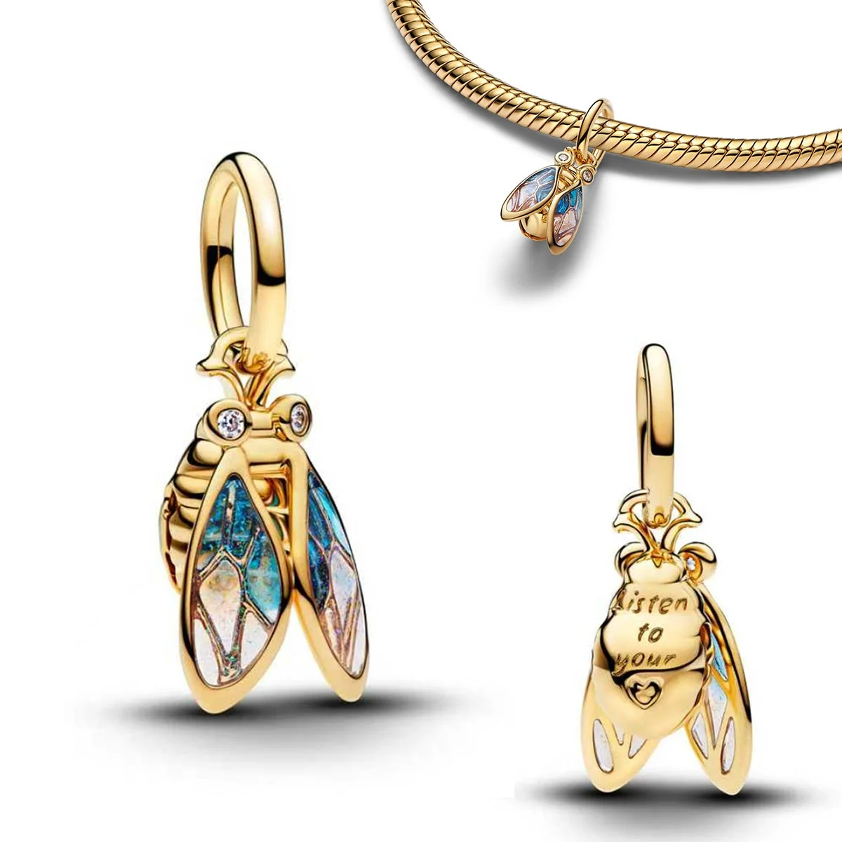 New Original 925 Sterling Silver Charms Butterfly Bee Bird Owl Dragonfly Dragon Fit Women's DIY Bracelet Necklace Jewelry Gifts view 2