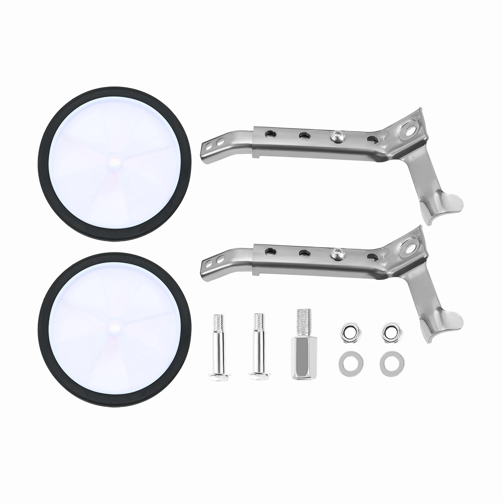 1 Set Bike Training Wheels Stabilizers Mounted Kit For 18/20/22inch Children Variable Bike Bicycle Accessories Black/Silver