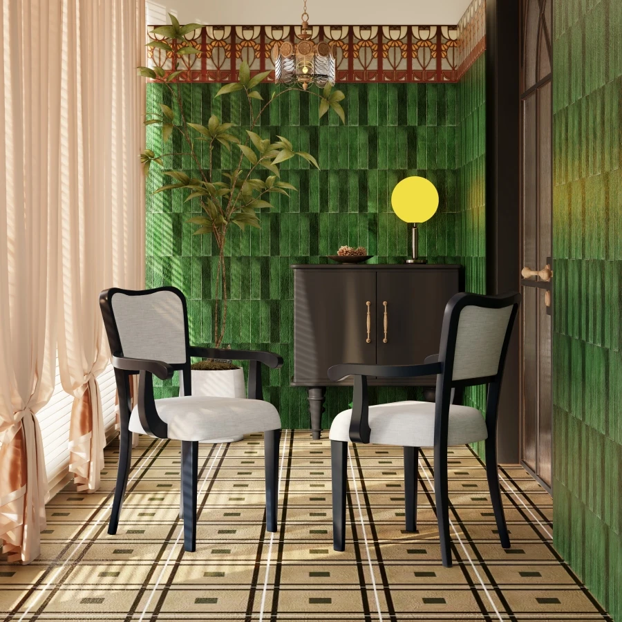 Upholstered Dining Chairs Set of 2 Traditional Armchairs with Curved Lines, Solid Hardwood Frame and Padded Armrests, Elegant B