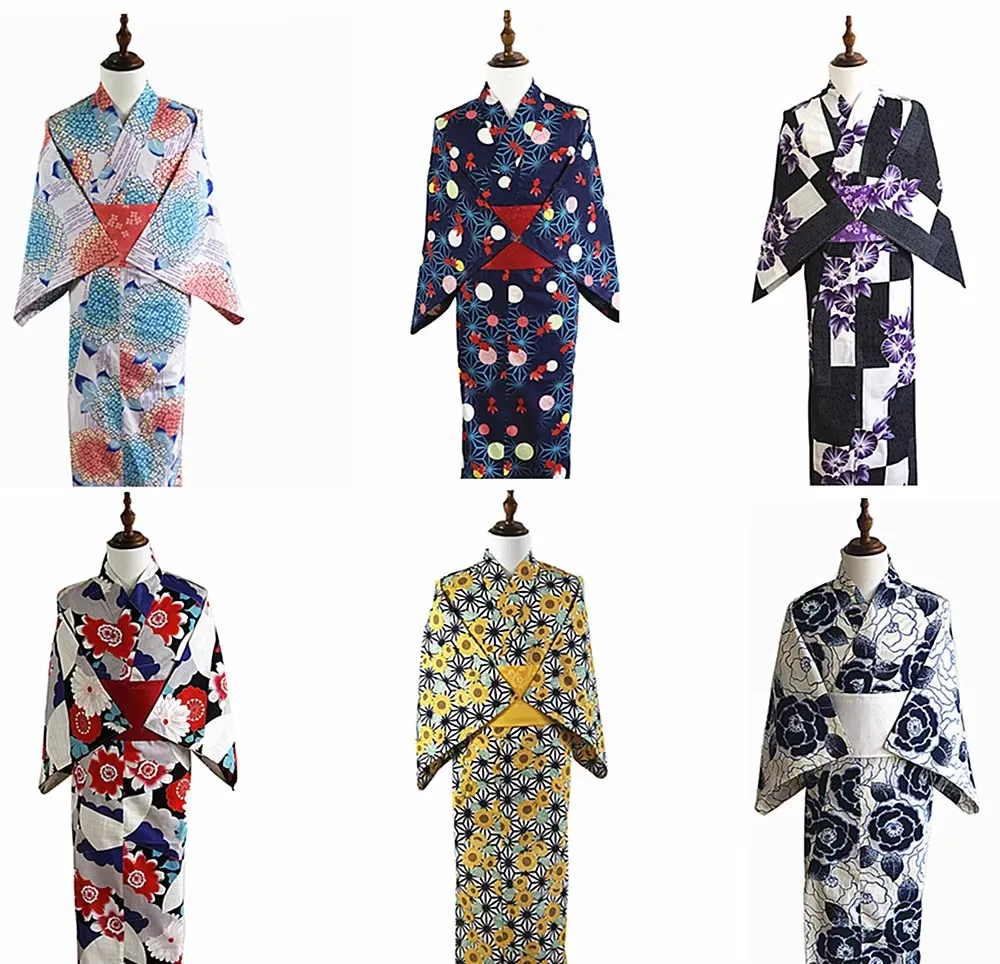 

Japanese Traditional Kimono, Yukata, Women's, Cotton, Shooting Travel Portrait Clothing, Multicolor Available, 163c