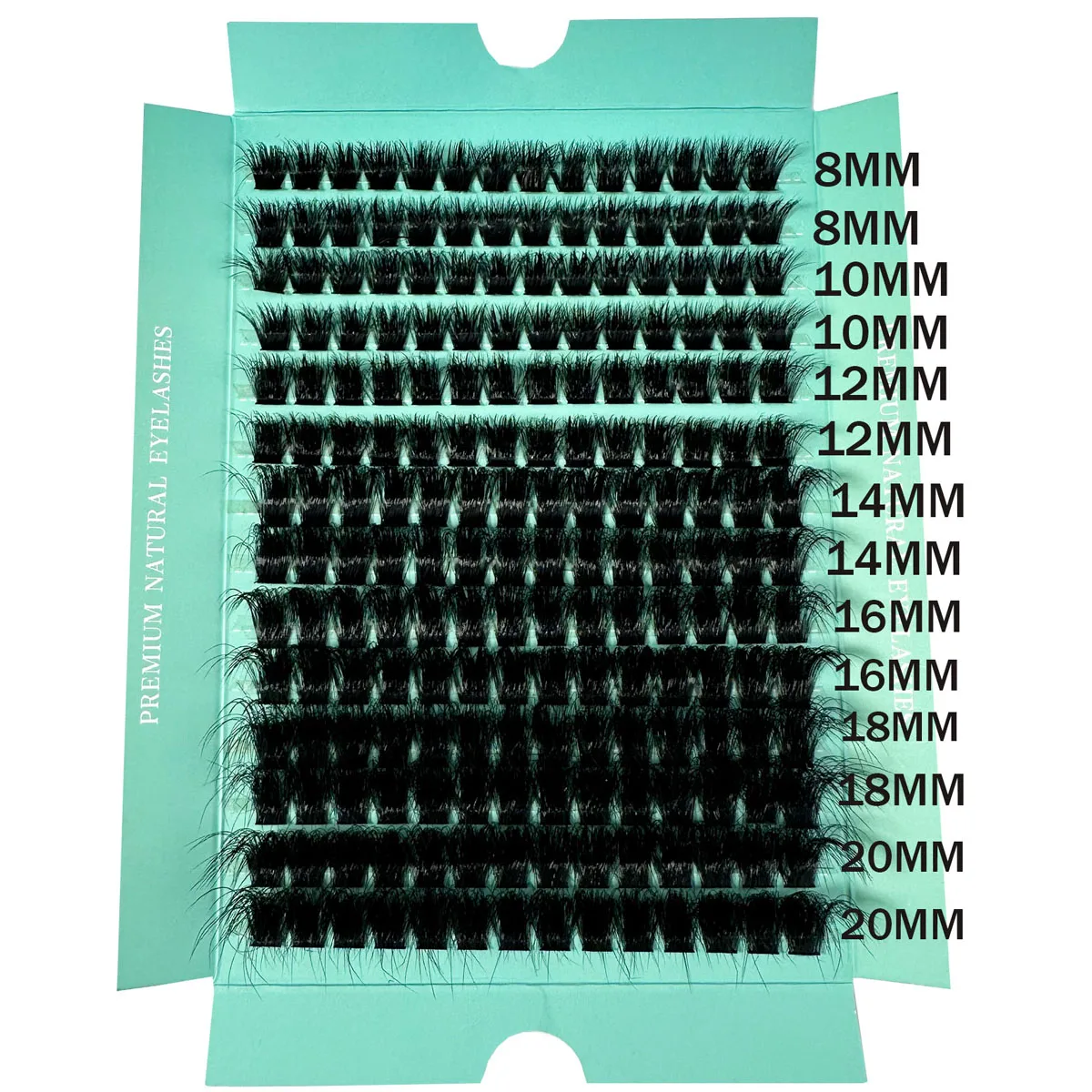 160D 8-20mm 5D Puszyste Grube Miękkie Pojedyncze Kępki DIY do Przedłużania Rzęs D Curl 280 szt. Naturalne Segmentowe Rzęsy Narzędzia do Makijażu